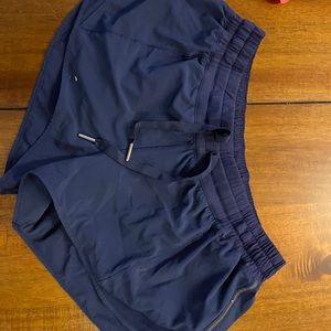 Navy lululemon running shorts